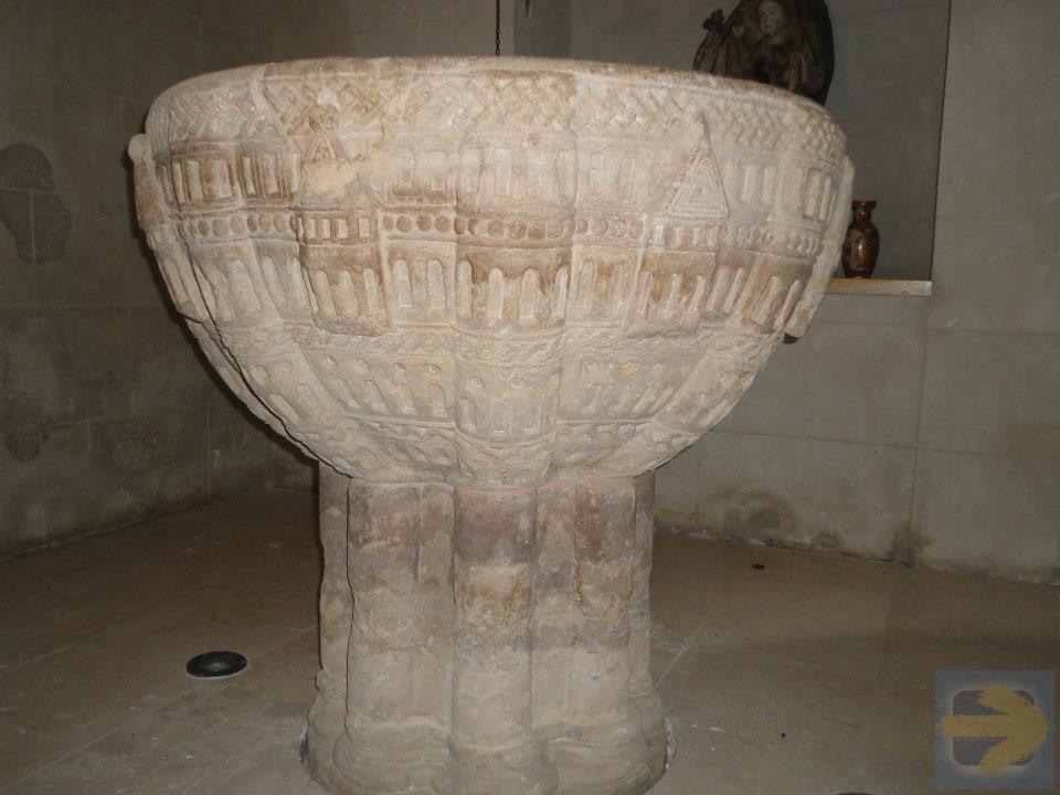 12th C. Romanesque Baptismal Font at Redecilla del Camino