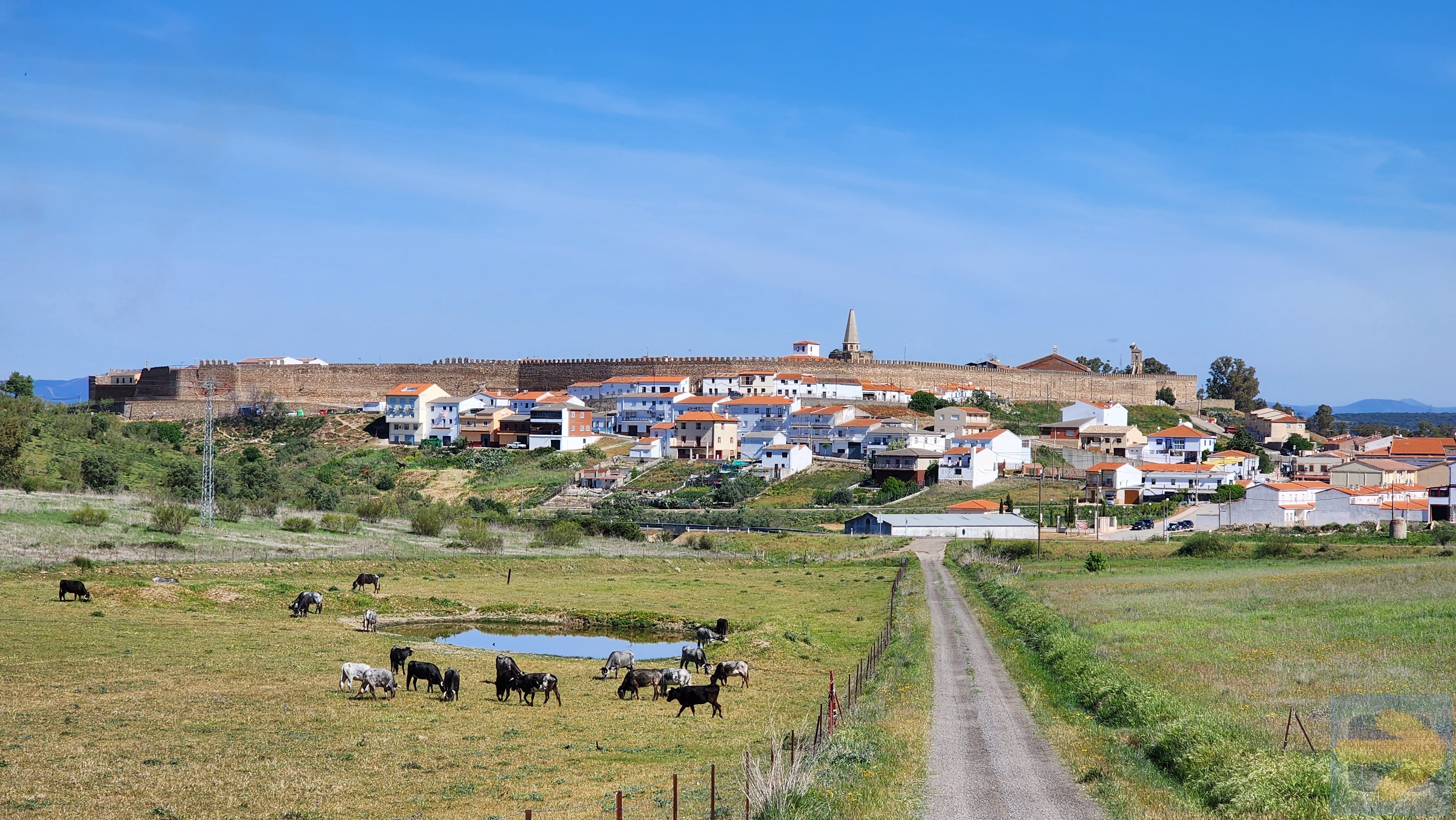 Approaching the walled town of Galisteo
