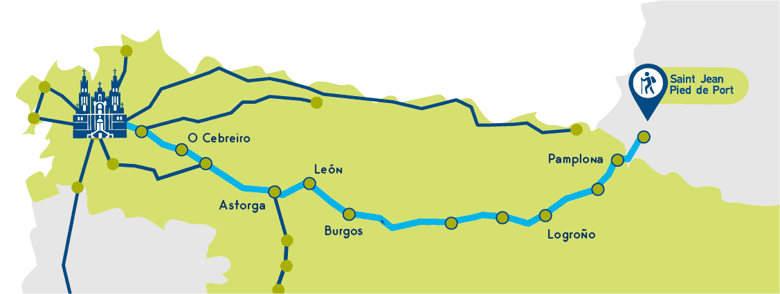 Camino frances map stages
