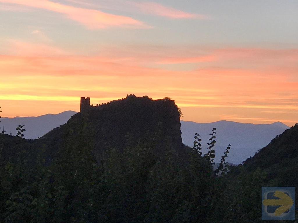 Castle Cornatel from the Villavieja Albergue at Dawn