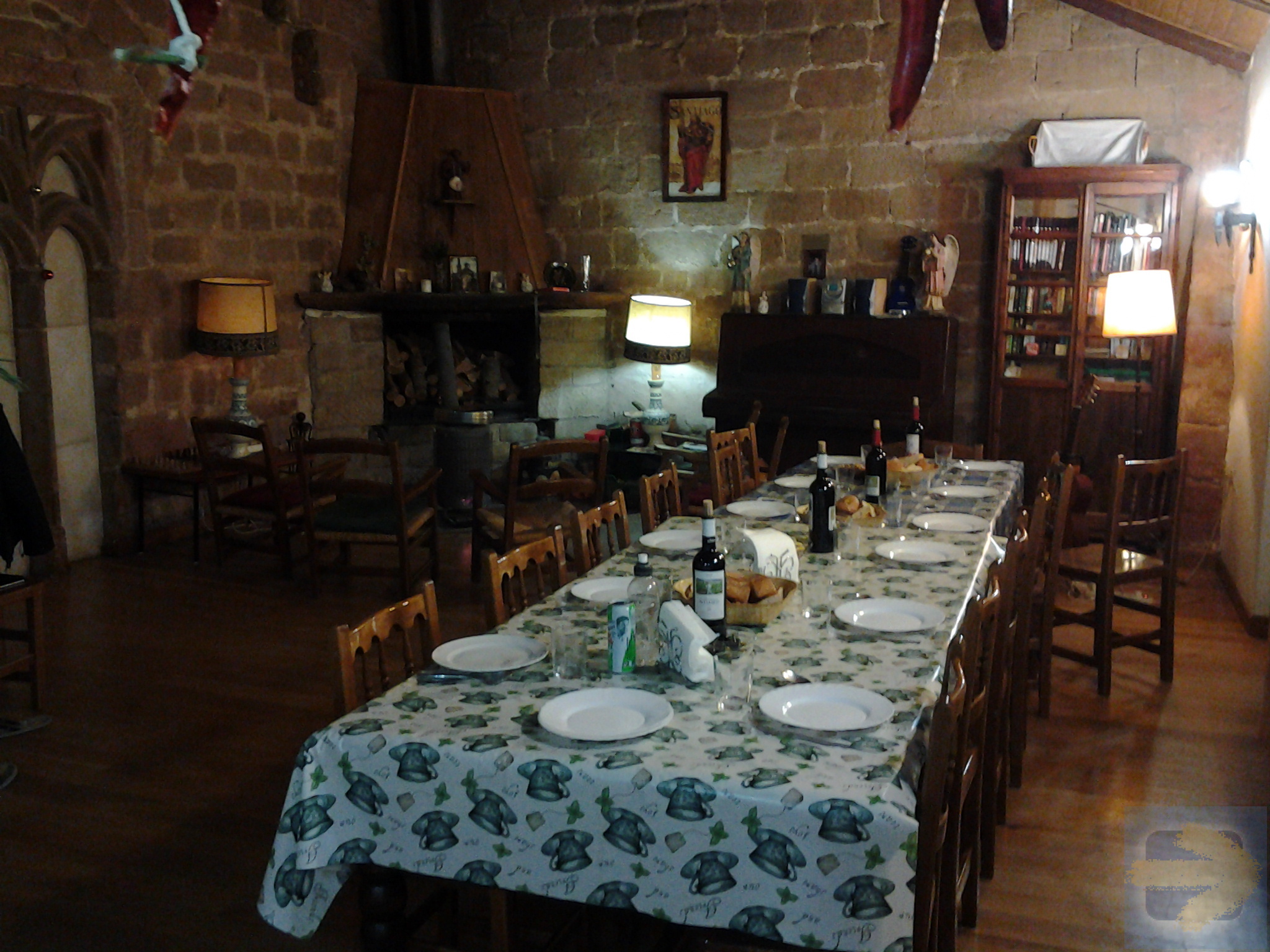 Granon Christmas Eve Dinner Table Set for a Feast for 10 Pilgrims and 1 Hospitalero