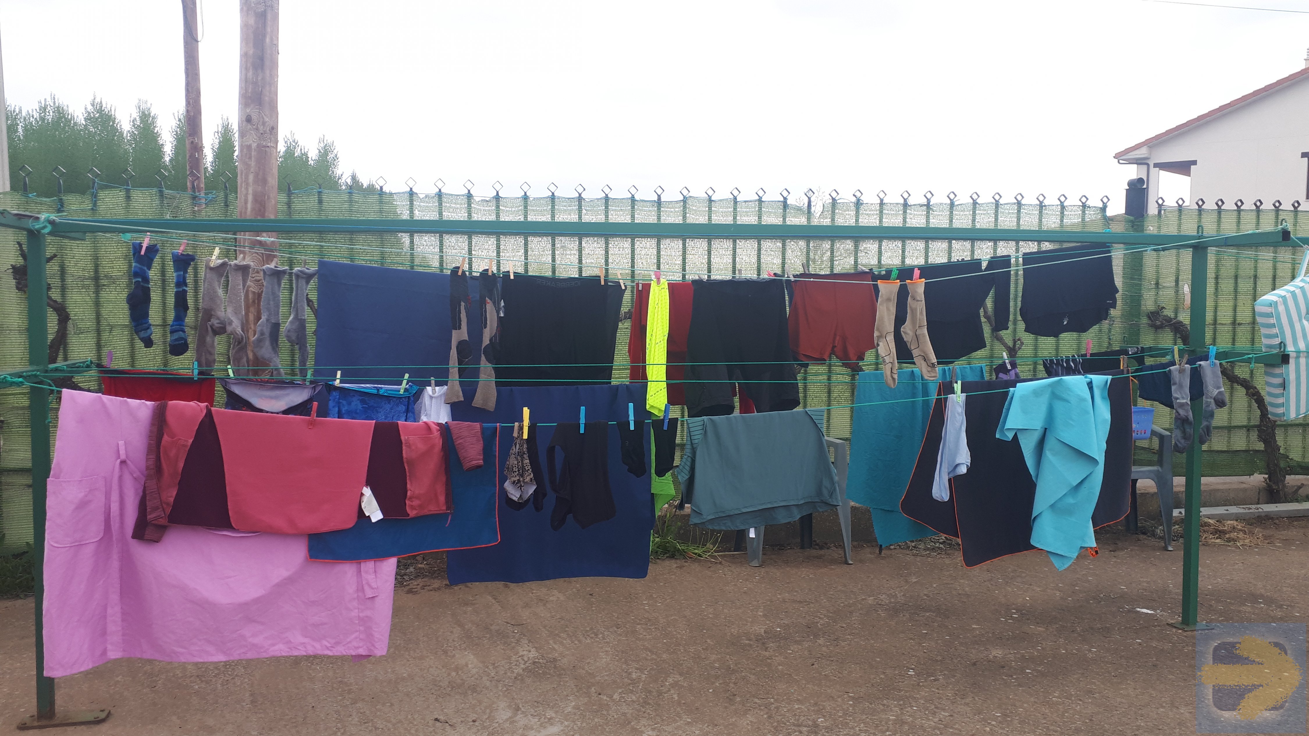 Laundry at Vieira Albergue in San Martin del Camino
