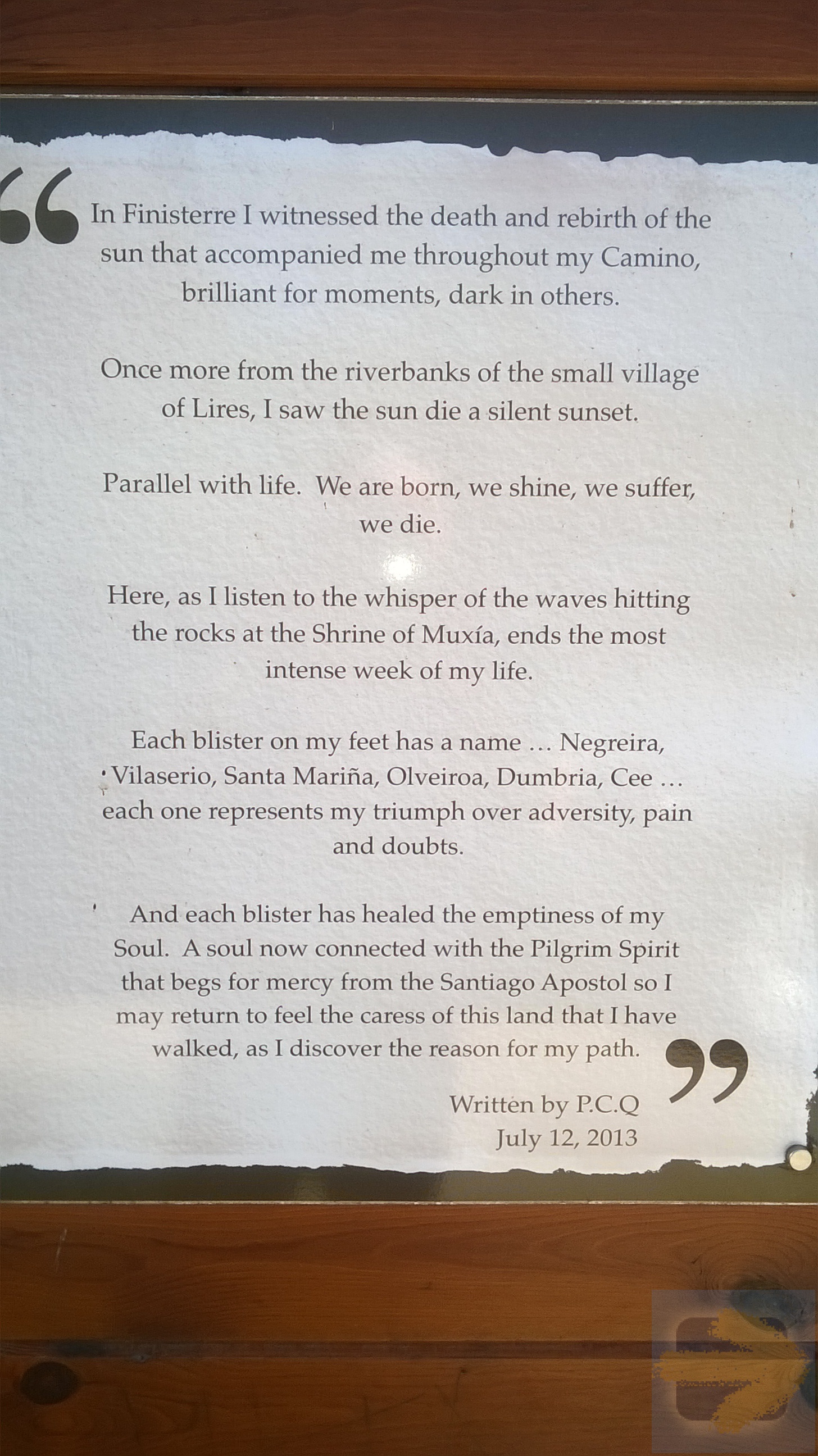 Poem about the Camino