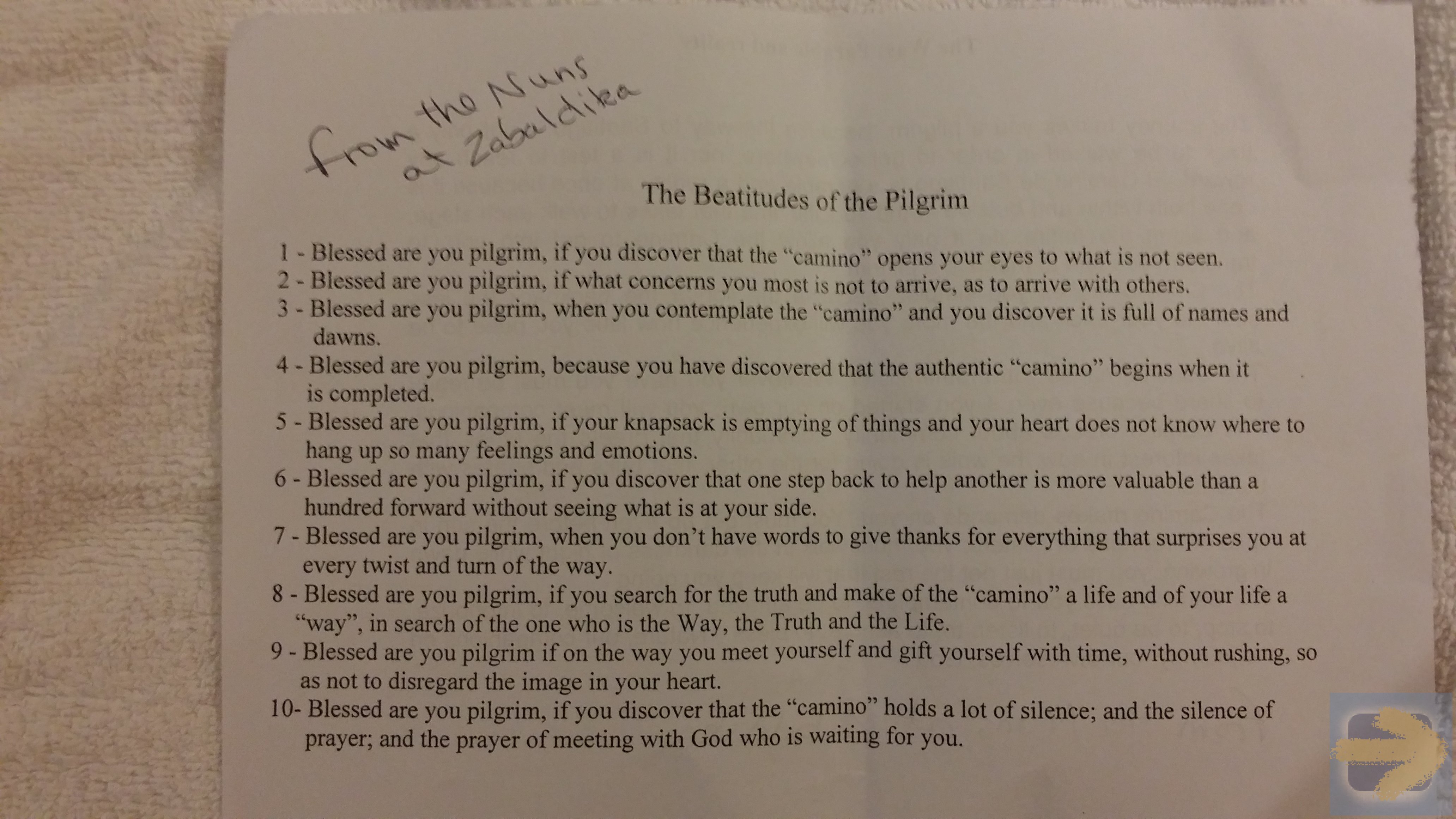 The Beatitudes of a Pilgrim